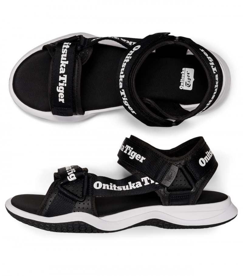 Men's Onitsuka Tiger Ohbori Strap Sandals Black / White | 01342-PJSB