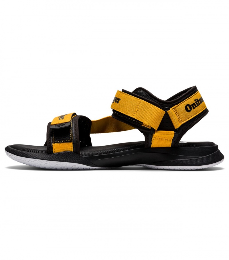 Men's Onitsuka Tiger Ohbori Strap Sandals Yellow / Black | 85964-JXMQ