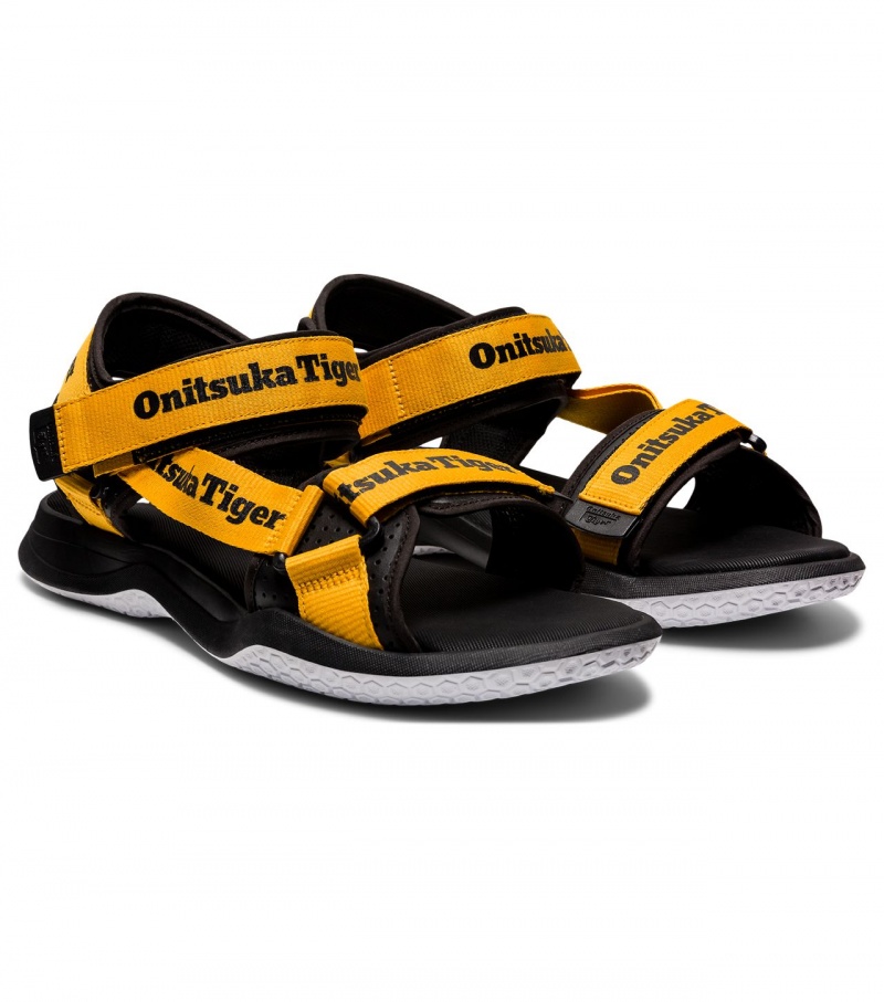 Men's Onitsuka Tiger Ohbori Strap Sandals Yellow / Black | 85964-JXMQ