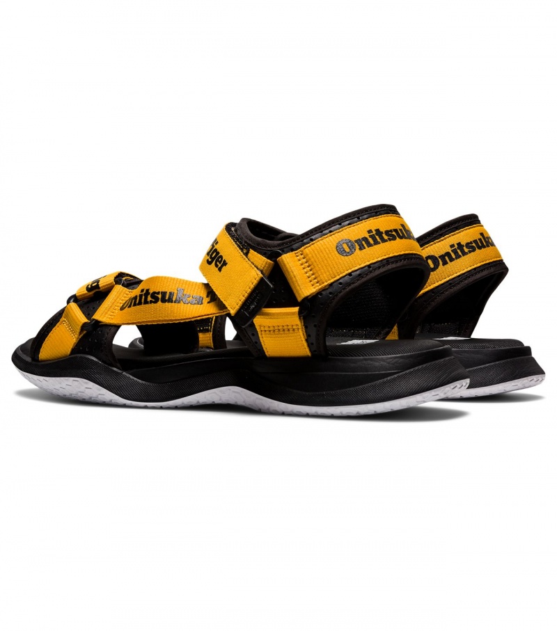 Men's Onitsuka Tiger Ohbori Strap Sandals Yellow / Black | 85964-JXMQ