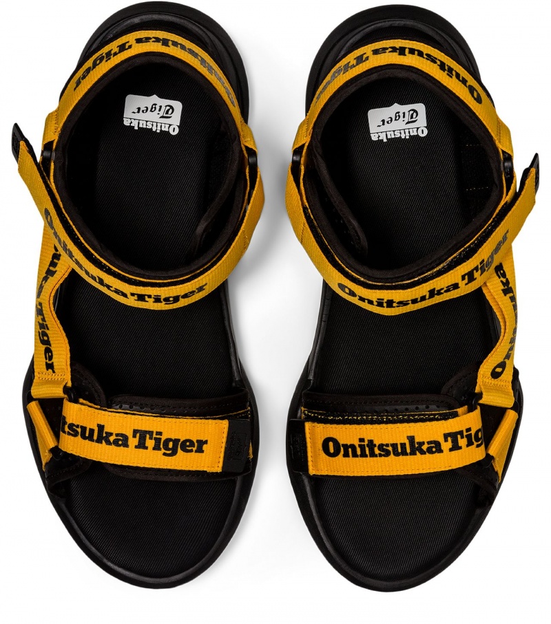 Men's Onitsuka Tiger Ohbori Strap Sandals Yellow / Black | 85964-JXMQ