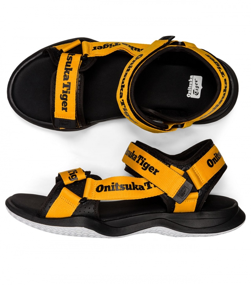 Men's Onitsuka Tiger Ohbori Strap Sandals Yellow / Black | 85964-JXMQ