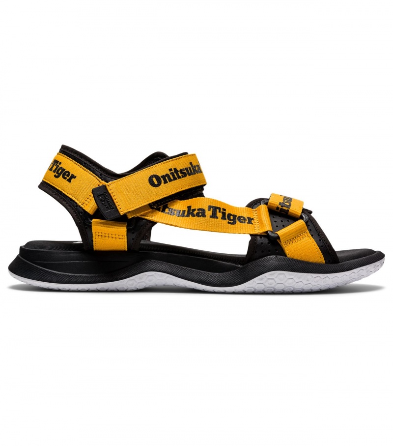 Men\'s Onitsuka Tiger Ohbori Strap Sandals Yellow / Black | 85964-JXMQ