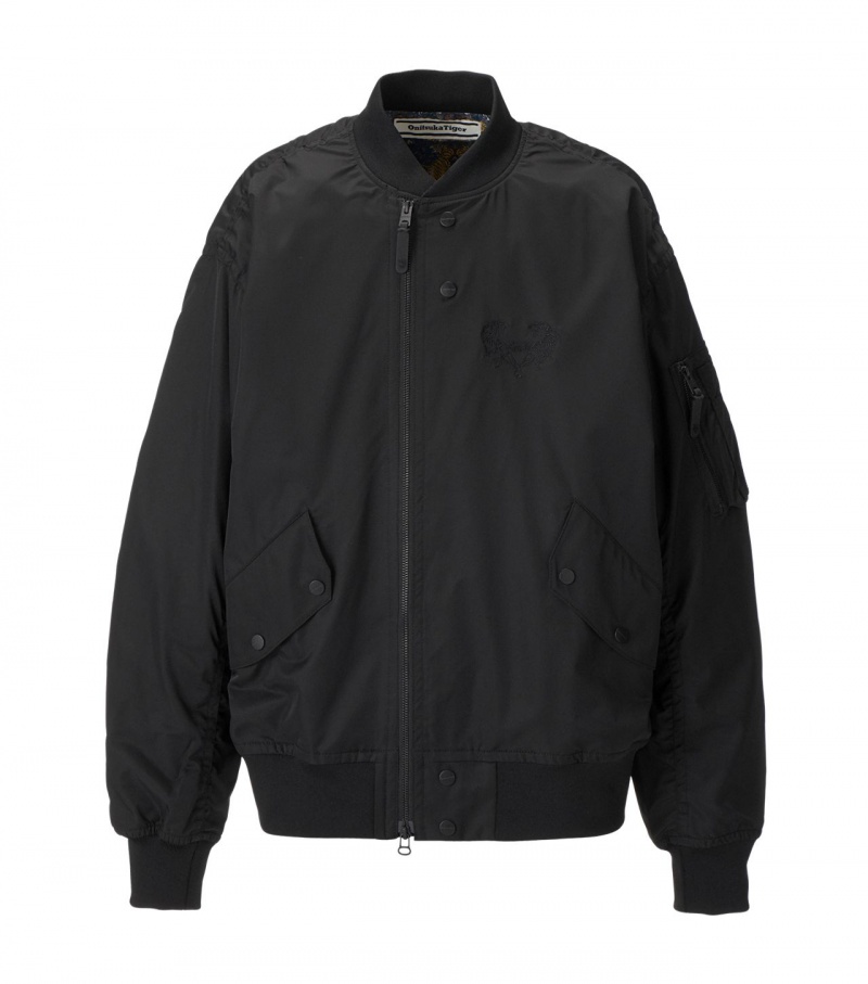 Men\'s Onitsuka Tiger P Bomber Jackets Black | 17236-CTDR