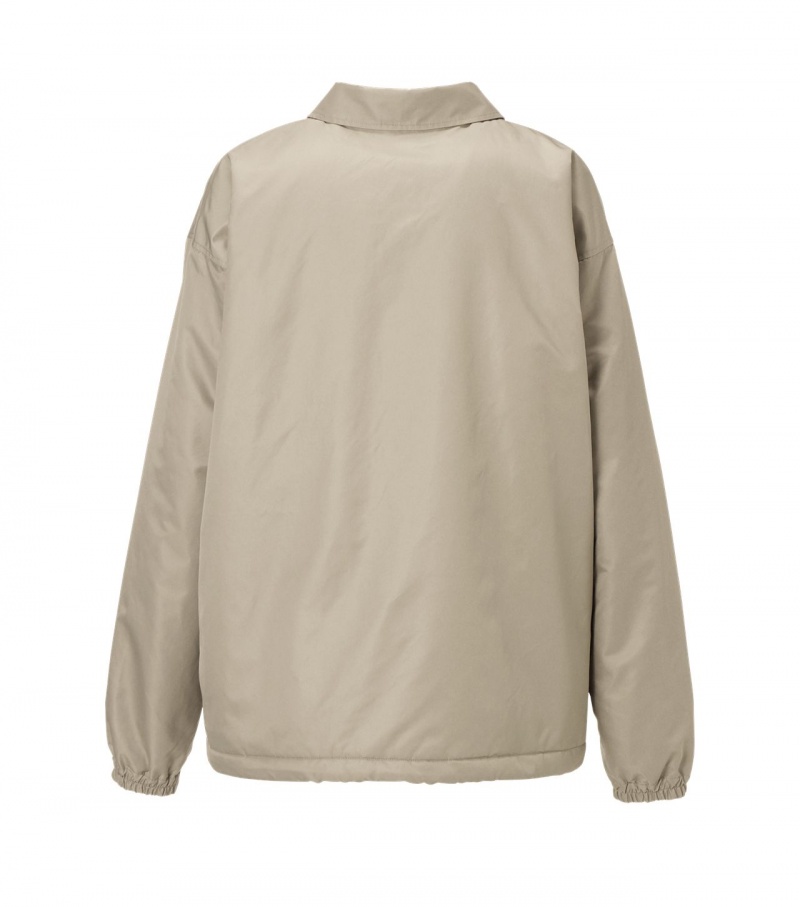 Men's Onitsuka Tiger Padded Coach Jackets Beige | 05782-VSOF