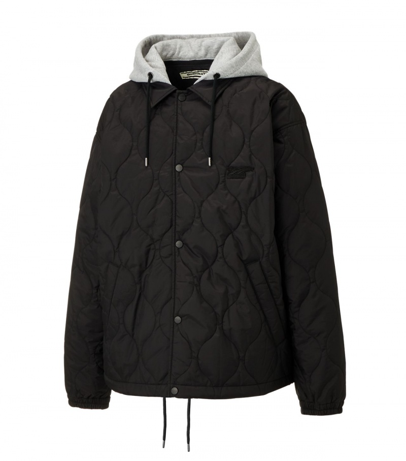 Men's Onitsuka Tiger Quilted Jackets Black | 30426-DEBM