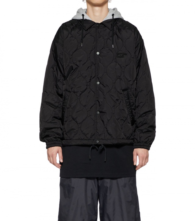 Men's Onitsuka Tiger Quilted Jackets Black | 30426-DEBM