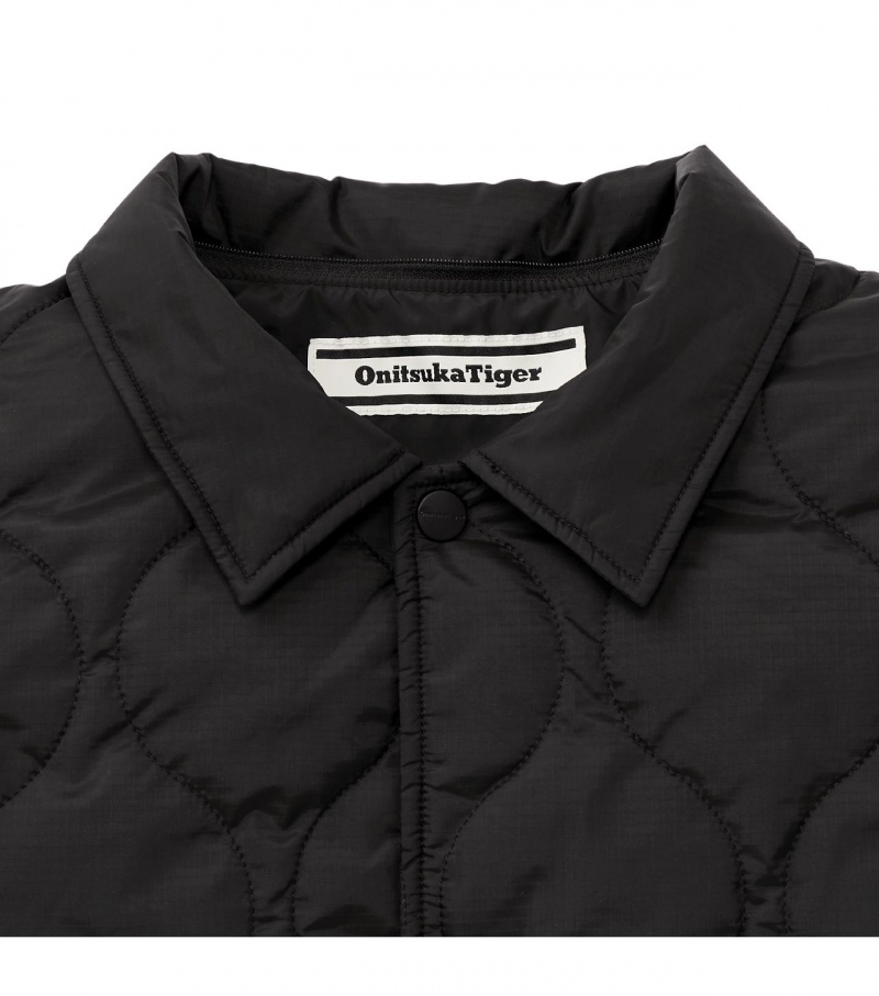 Men's Onitsuka Tiger Quilted Jackets Black | 30426-DEBM