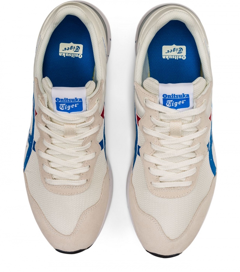 Men's Onitsuka Tiger Rebilac Runner Sneakers Cream / Blue | 93542-PLSU