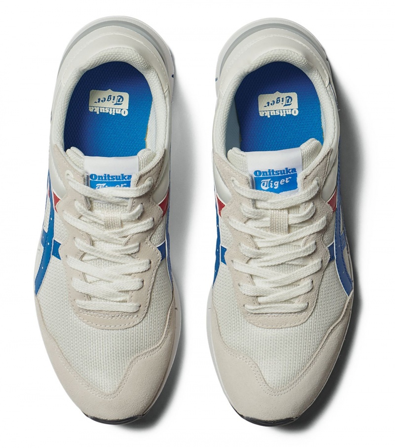 Men's Onitsuka Tiger Rebilac Runner Sneakers Cream / Blue | 93542-PLSU