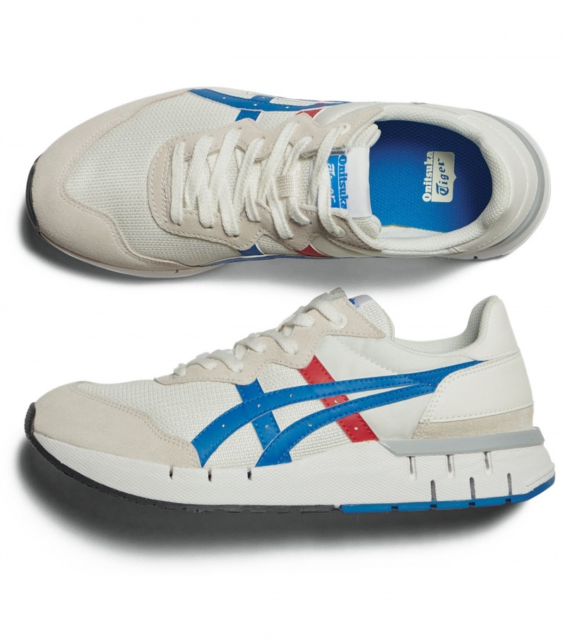 Men's Onitsuka Tiger Rebilac Runner Sneakers Cream / Blue | 93542-PLSU