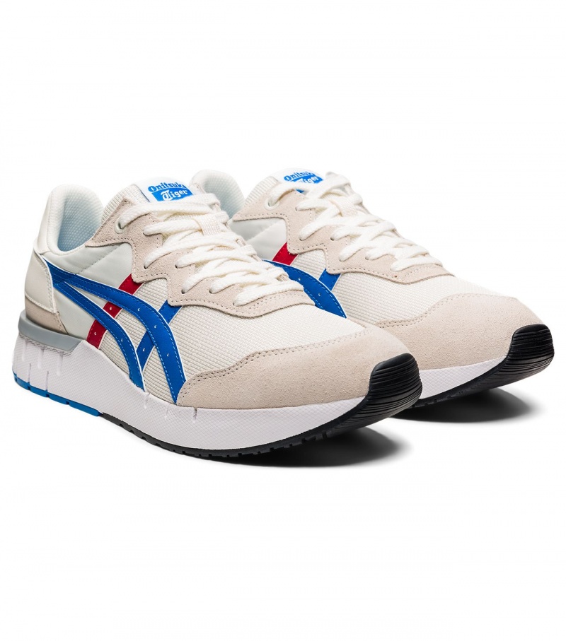 Men's Onitsuka Tiger Rebilac Runner Sneakers Cream / Blue | 93542-PLSU