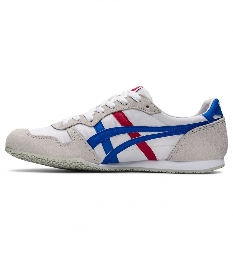 Men's Onitsuka Tiger Serrano Low Tops White / Blue | 19073-TGAR