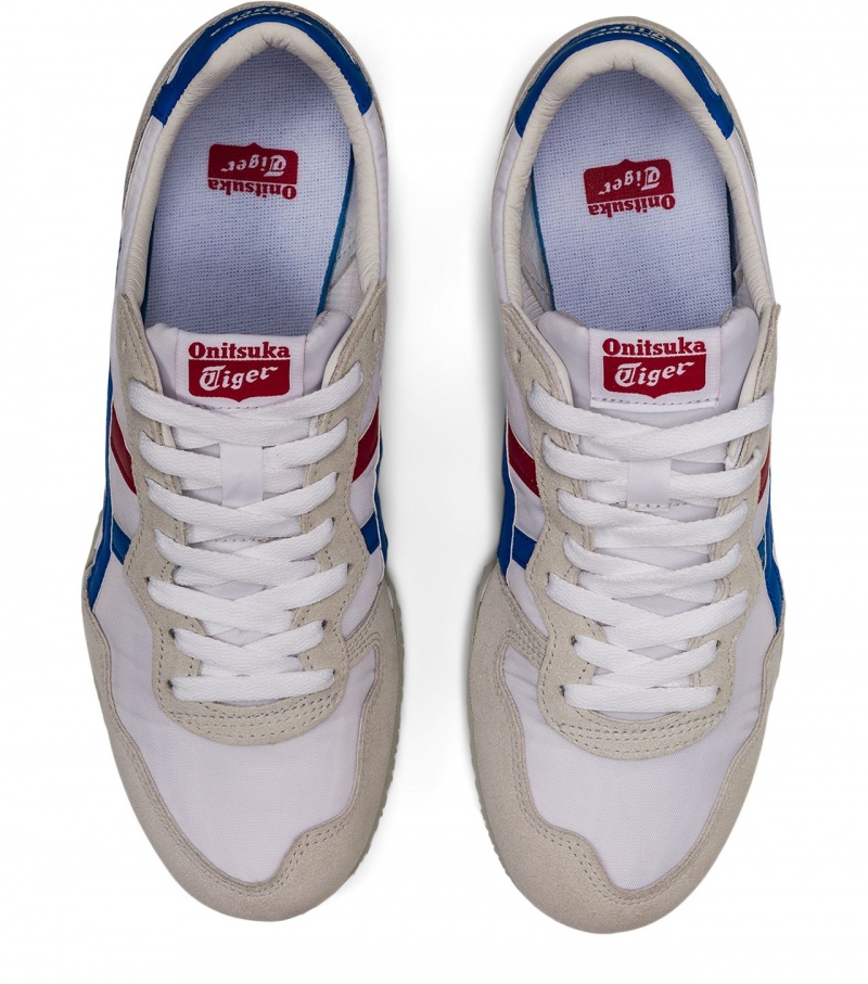 Men's Onitsuka Tiger Serrano Low Tops White / Blue | 19073-TGAR