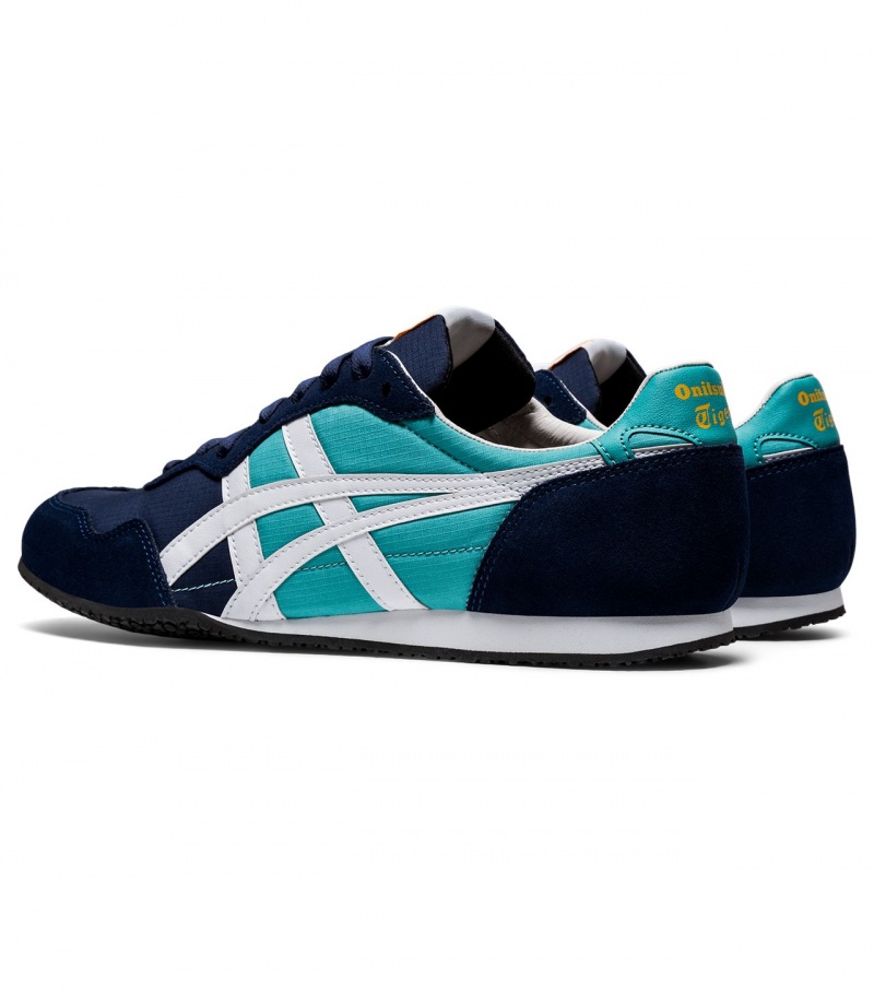 Men's Onitsuka Tiger Serrano Sneakers Blue / White | 74159-YNSD