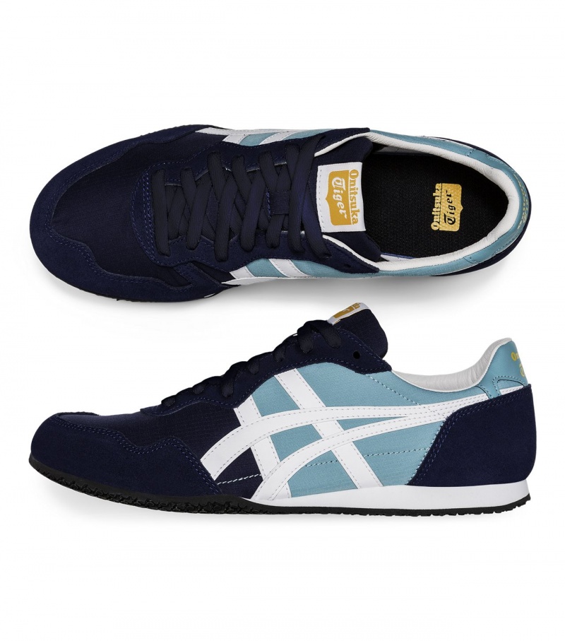 Men's Onitsuka Tiger Serrano Sneakers Blue / White | 74159-YNSD