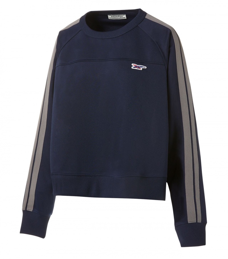 Men's Onitsuka Tiger Shirts Navy | 10524-RSJN