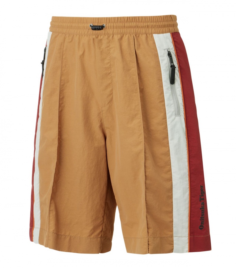 Men's Onitsuka Tiger Shorts Brown | 42609-FSCR