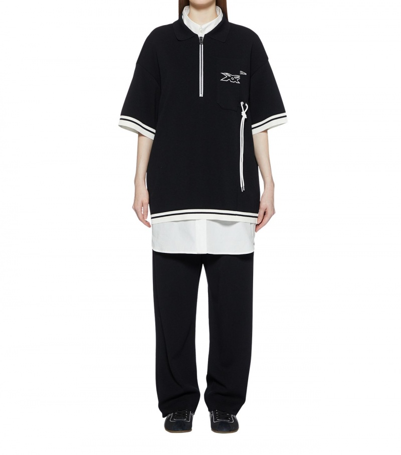 Men's Onitsuka Tiger Ss Tops Black | 27894-FIUX