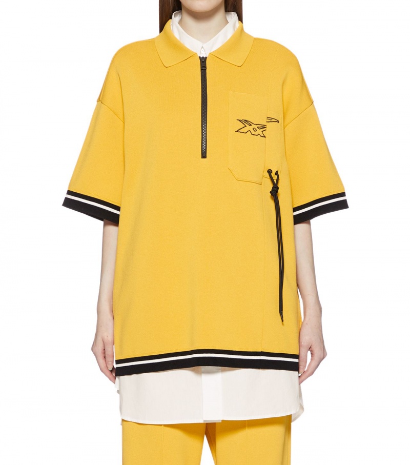 Men's Onitsuka Tiger Ss Tops Yellow | 63154-QRXD