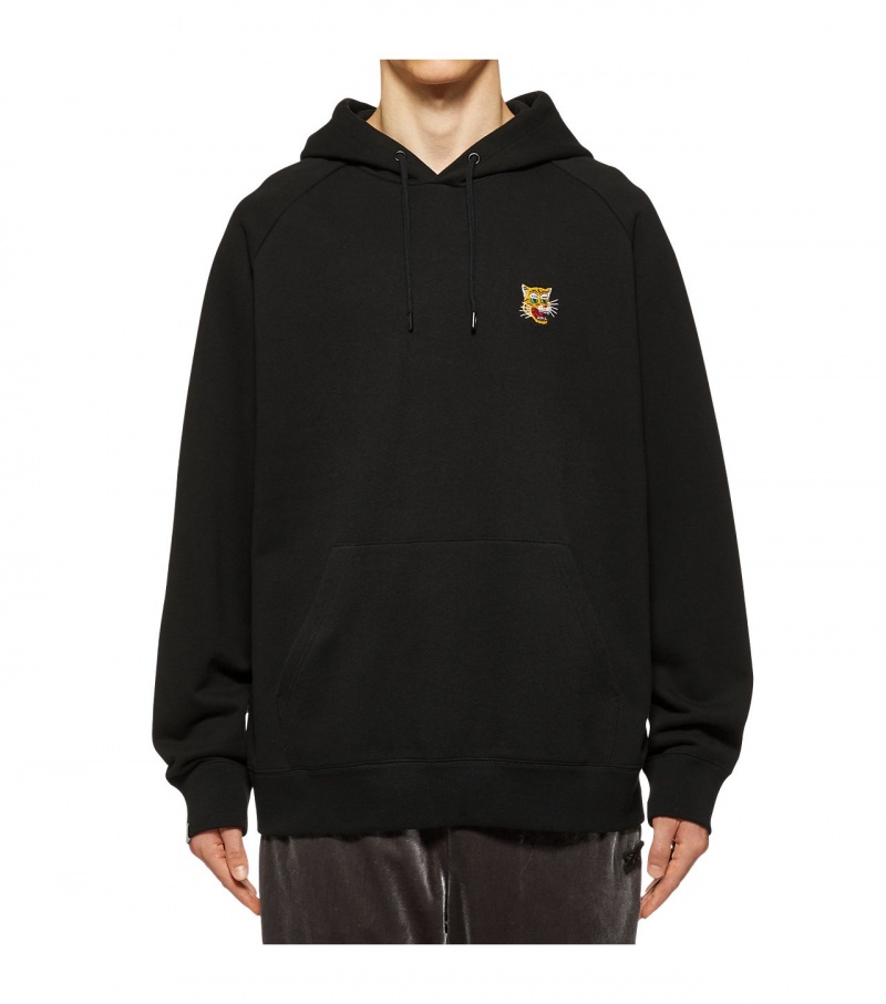 Men's Onitsuka Tiger Sweat Hoodie Black | 47695-XWQM