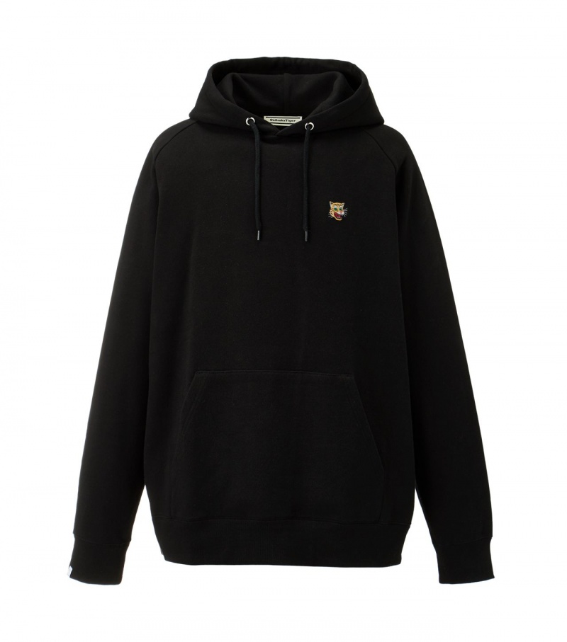 Men\'s Onitsuka Tiger Sweat Hoodie Black | 47695-XWQM