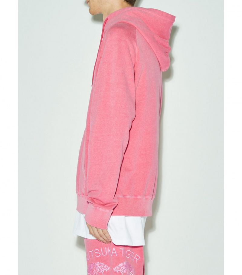 Men's Onitsuka Tiger Sweat Hoodie Pink | 28176-YEKJ