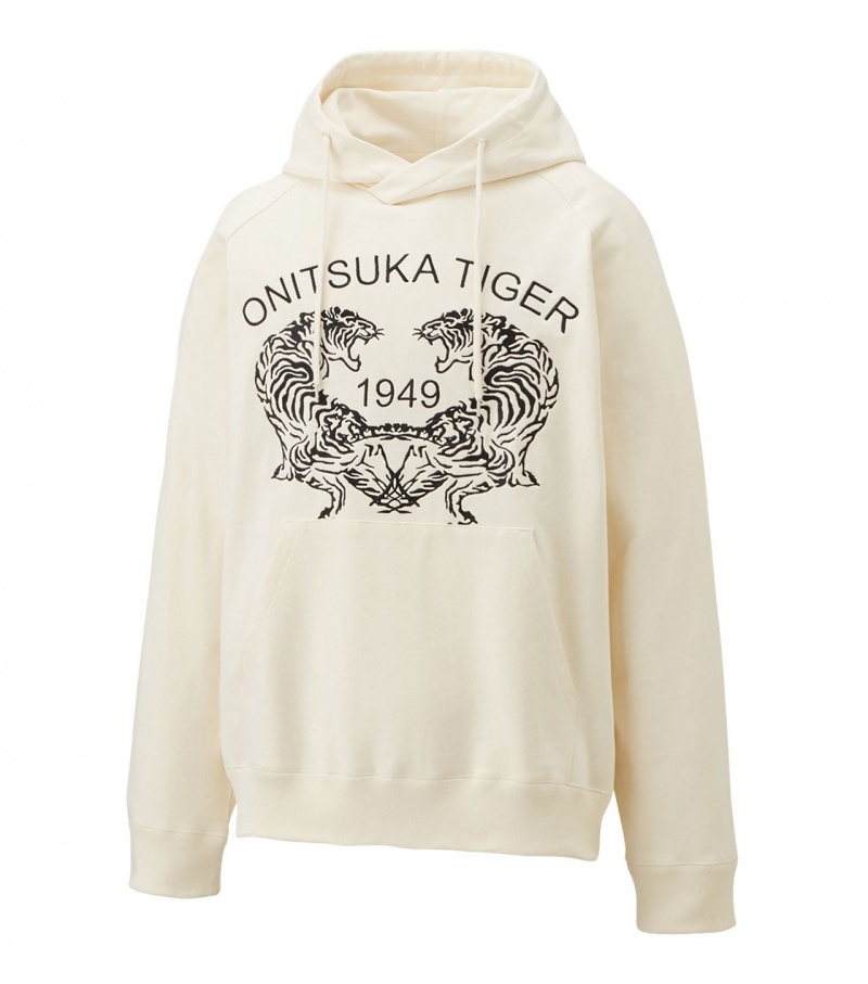 Men's Onitsuka Tiger Sweat Hoodie White | 24871-FXAH