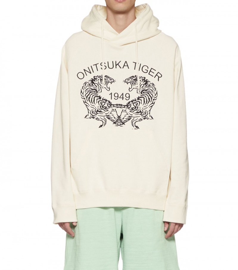 Men's Onitsuka Tiger Sweat Hoodie White | 24871-FXAH