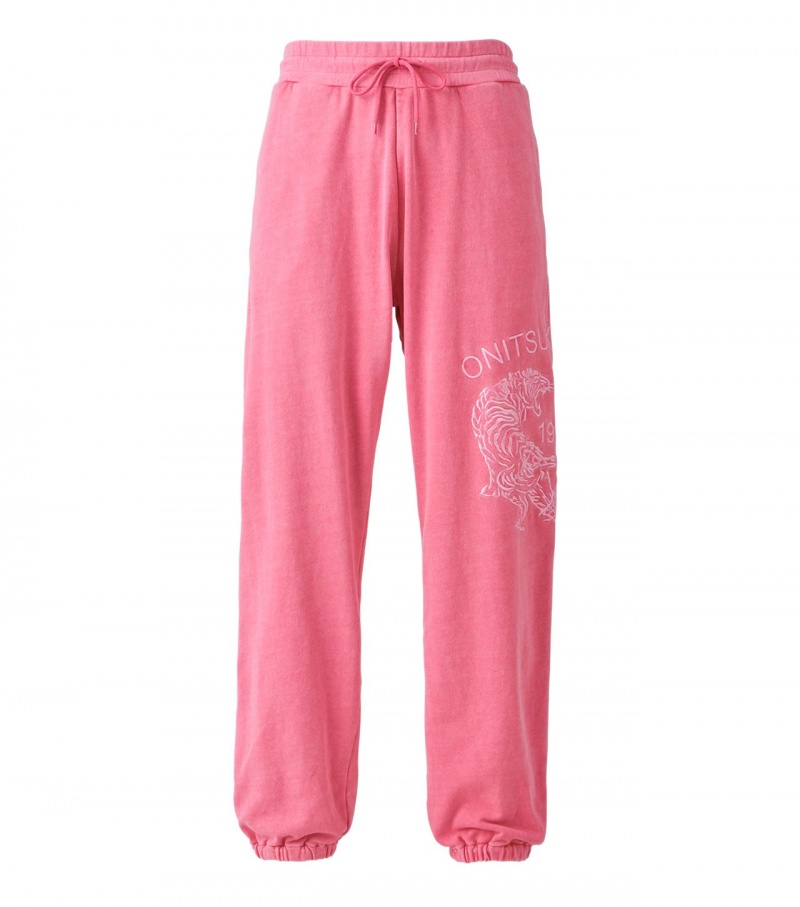 Men\'s Onitsuka Tiger Sweat Pants Pink | 34981-JDPU