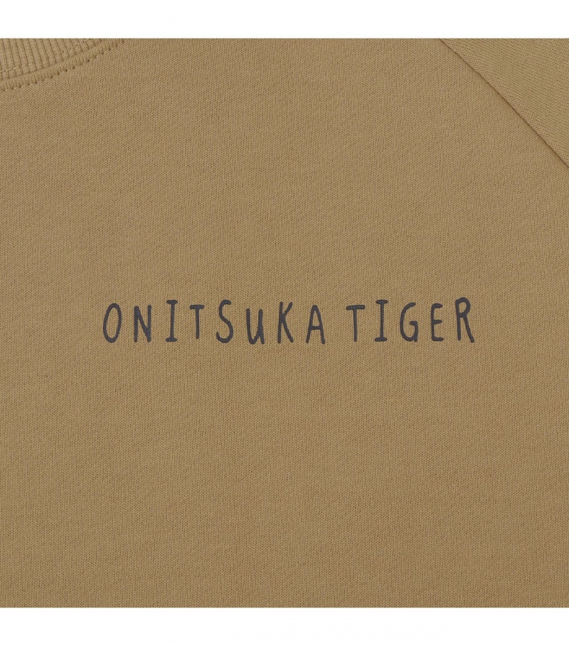 Men's Onitsuka Tiger Sweat Tops Beige | 85360-OUVE