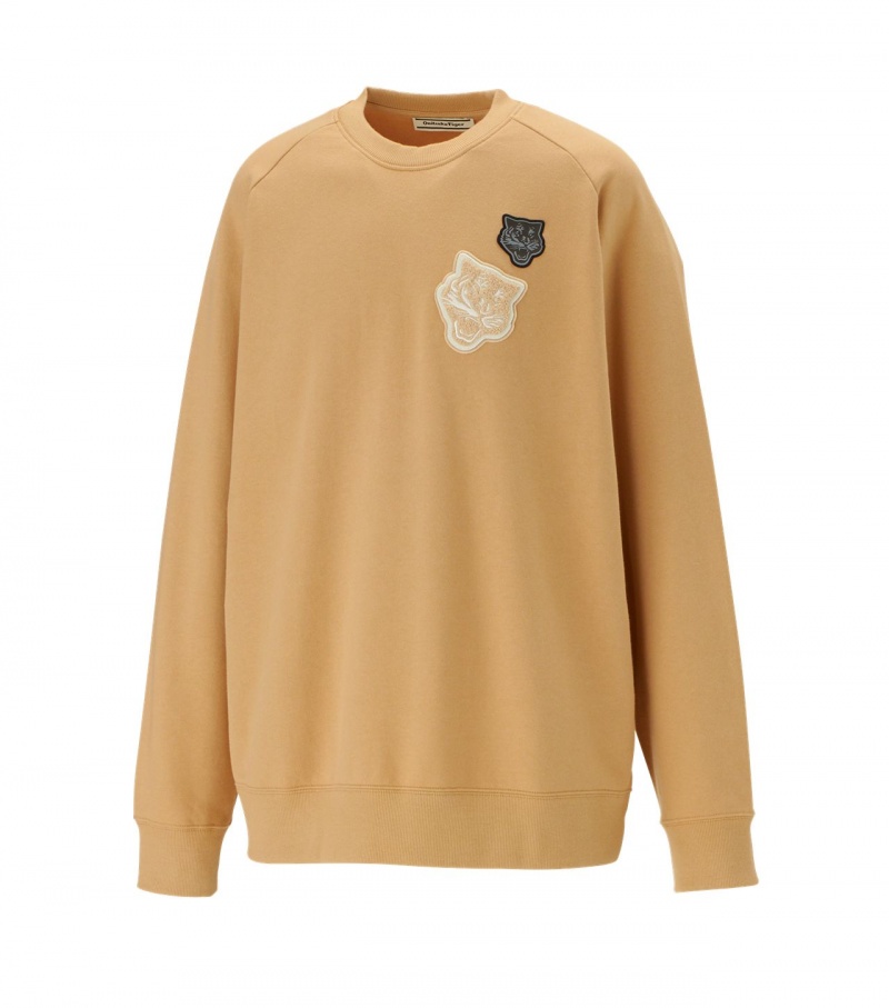 Men's Onitsuka Tiger Sweat Tops Beige | 89475-TVWY