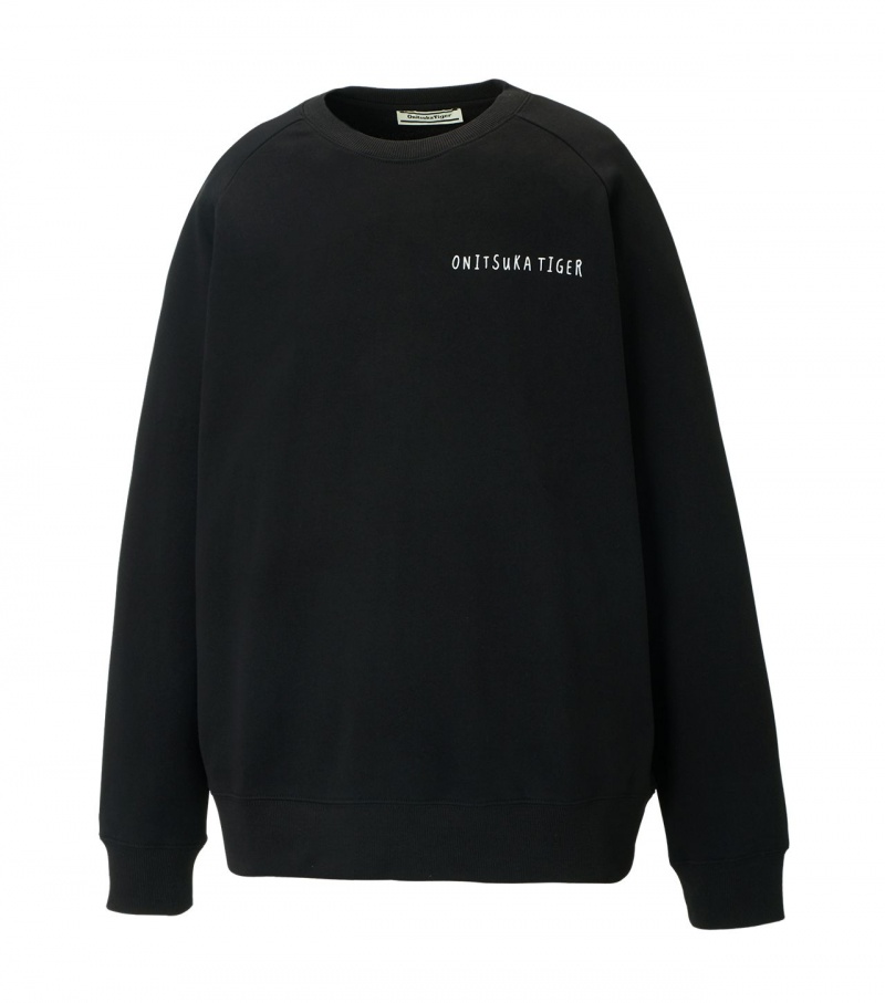 Men's Onitsuka Tiger Sweat Tops Black | 46015-BYRH