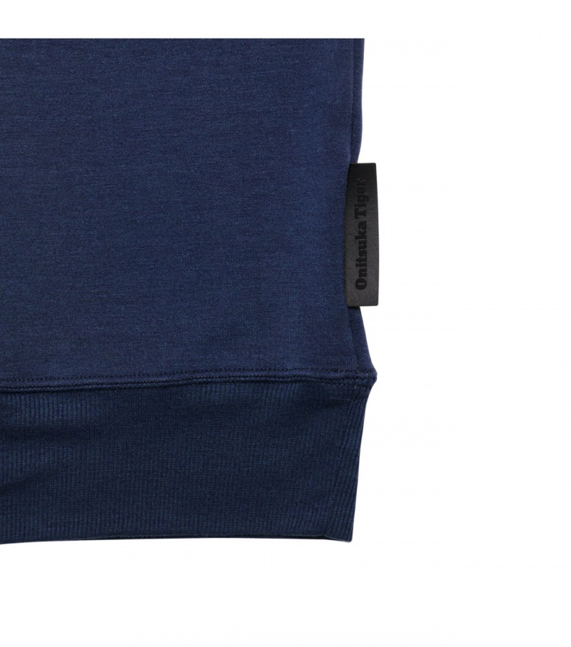 Men's Onitsuka Tiger Sweatshirts Navy | 71238-XAUC