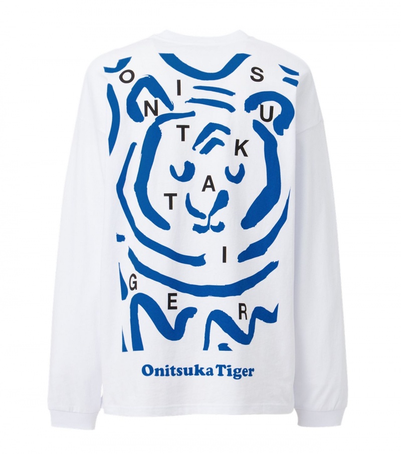 Men's Onitsuka Tiger Sweatshirts White | 13607-MRCA