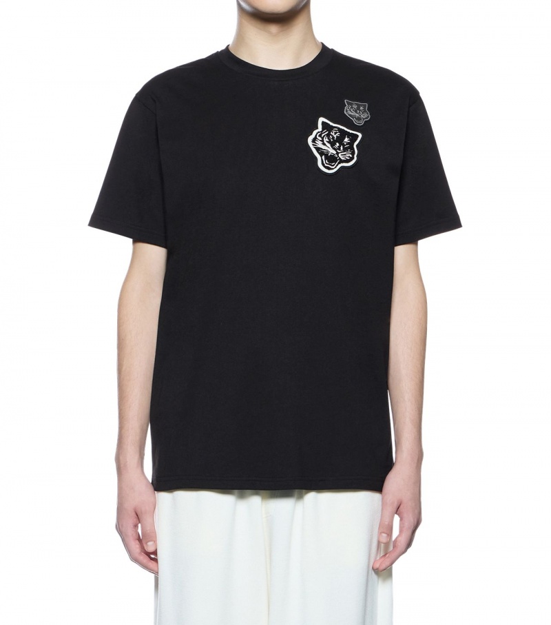 Men's Onitsuka Tiger T Shirts Black | 58910-ATFZ