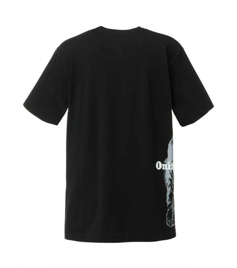 Men's Onitsuka Tiger T Shirts Black / Grey | 26581-IJWN