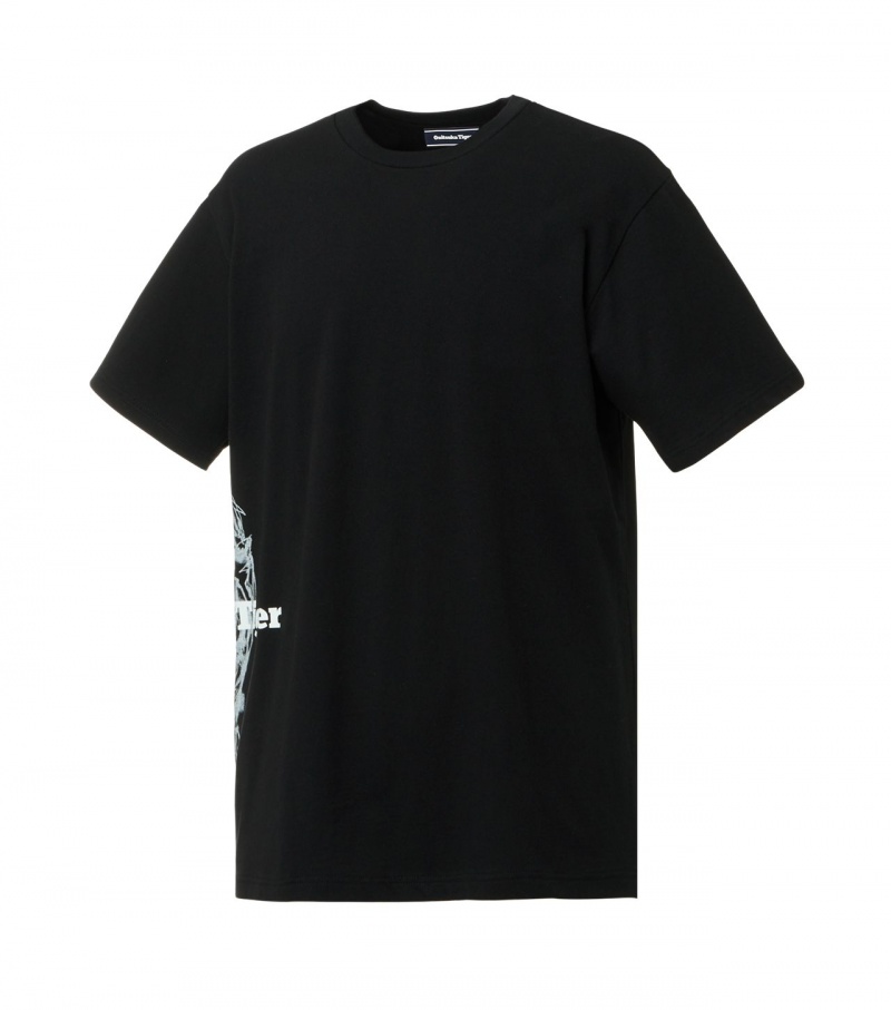 Men's Onitsuka Tiger T Shirts Black / Grey | 26581-IJWN