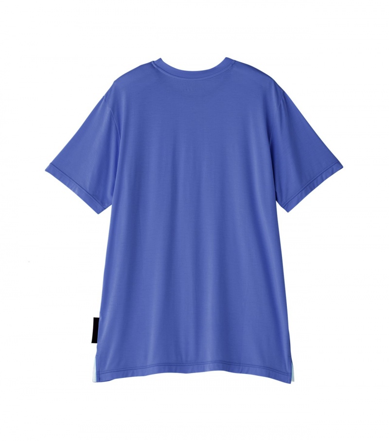 Men's Onitsuka Tiger T Shirts Blue | 76491-ZPJG