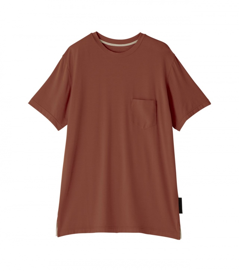 Men\'s Onitsuka Tiger T Shirts Brown | 84930-XKFM