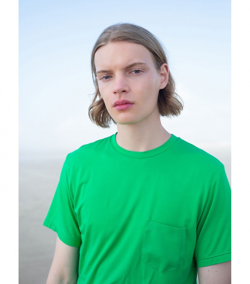 Men's Onitsuka Tiger T Shirts Green | 93062-FONC