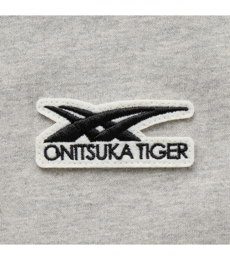 Men's Onitsuka Tiger T Shirts Grey | 36974-GRMP