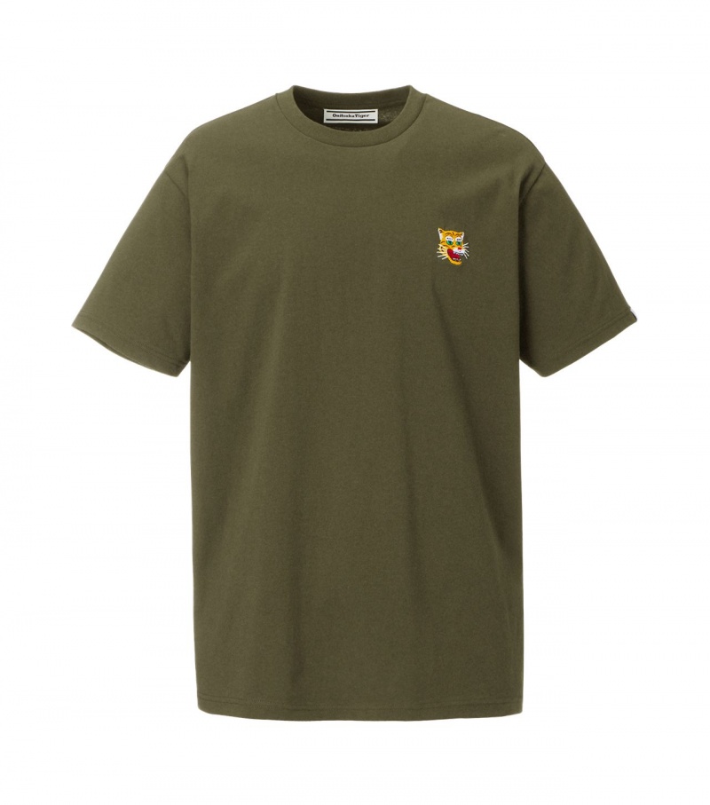 Men\'s Onitsuka Tiger T Shirts Khaki | 59864-FYNR