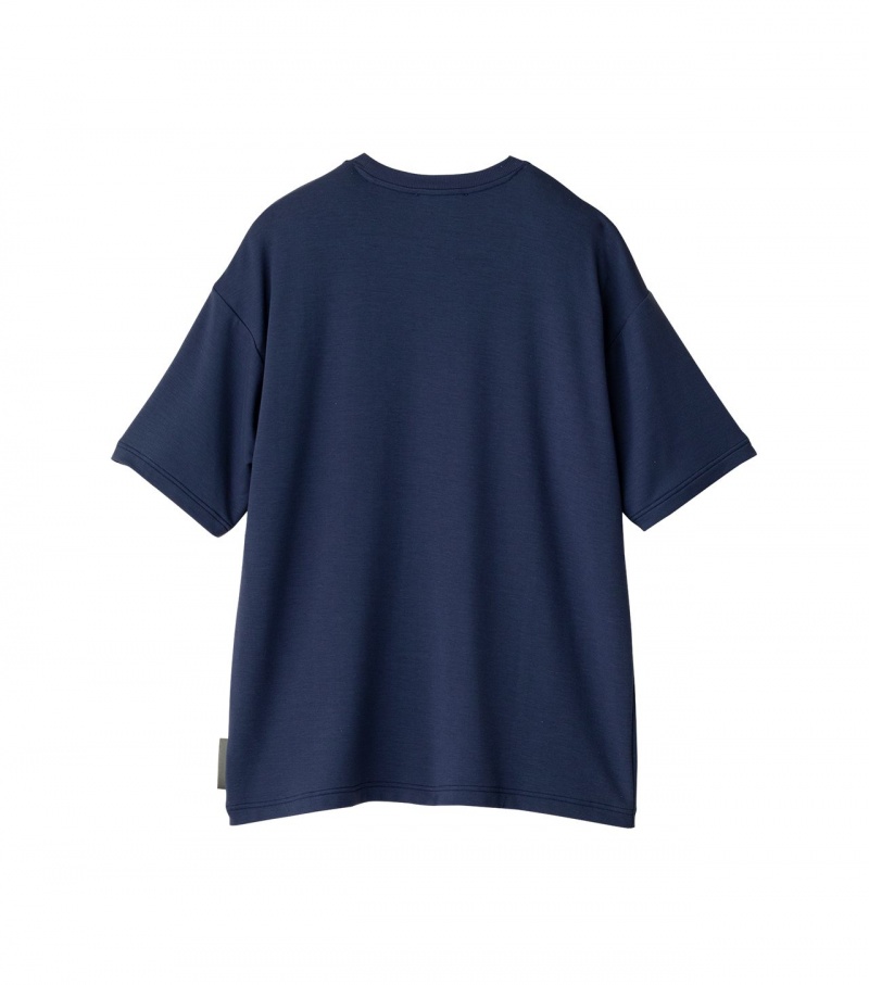 Men's Onitsuka Tiger T Shirts Navy | 06584-QTCB