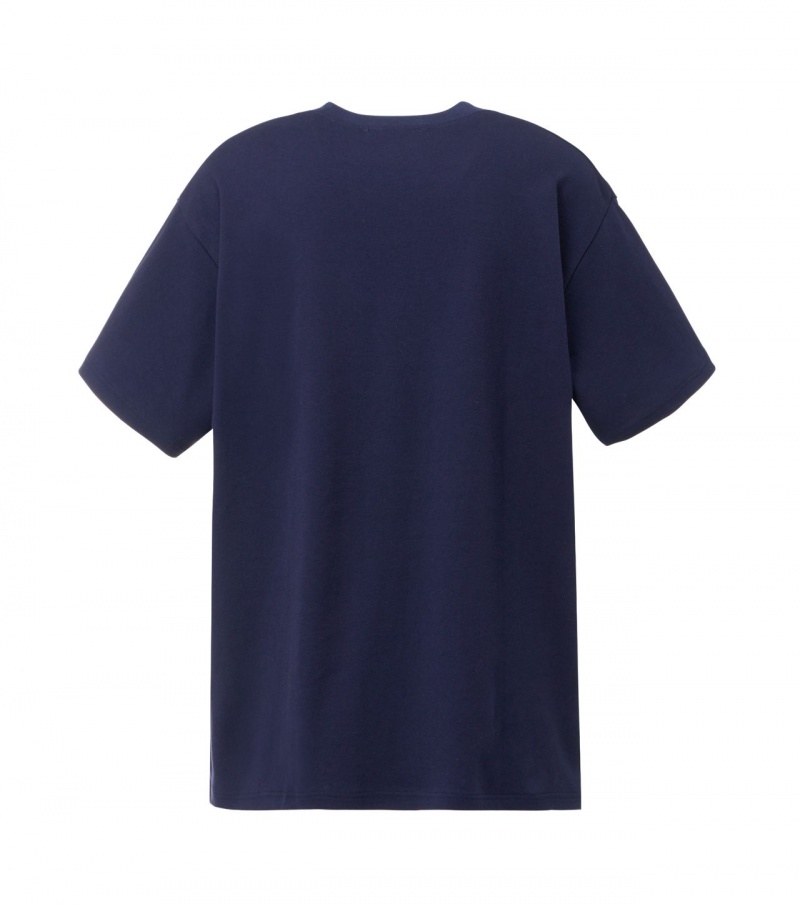 Men's Onitsuka Tiger T Shirts Navy | 90532-OUMJ