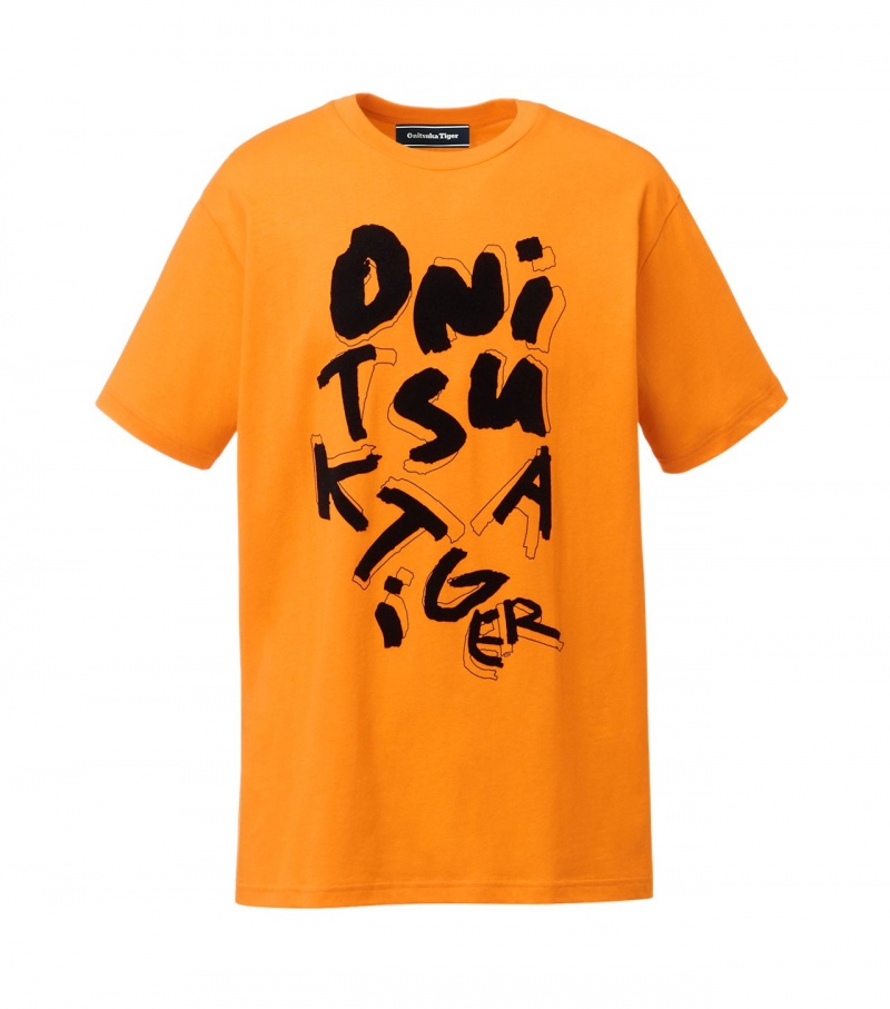 Men\'s Onitsuka Tiger T Shirts Orange | 23715-KHYS