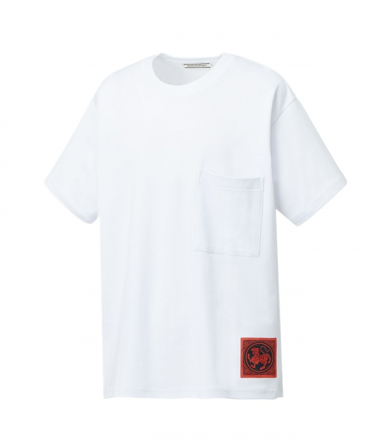 Men's Onitsuka Tiger T Shirts White | 04175-DSON