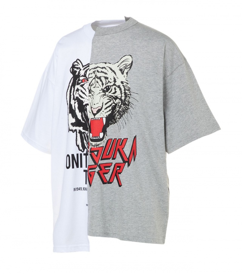 Men's Onitsuka Tiger T Shirts White | 37840-WFNQ