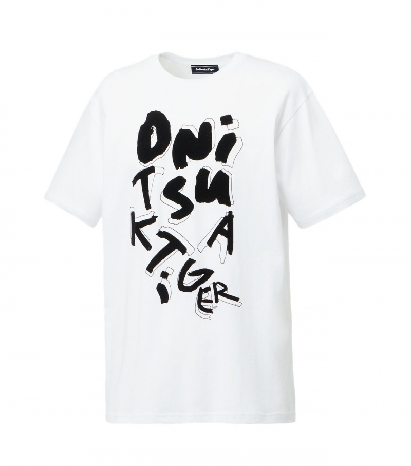 Men's Onitsuka Tiger T Shirts White | 42307-LQSR