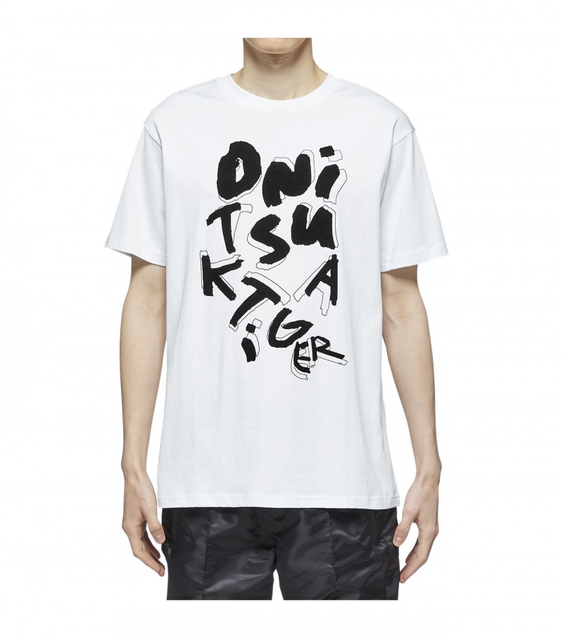 Men's Onitsuka Tiger T Shirts White | 42307-LQSR